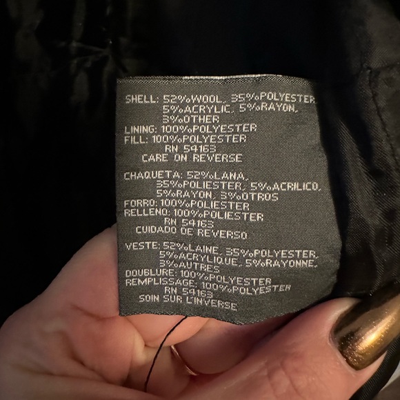 Kenneth Cole Black Hooded Wool Pea Coat - Picture 4 of 7